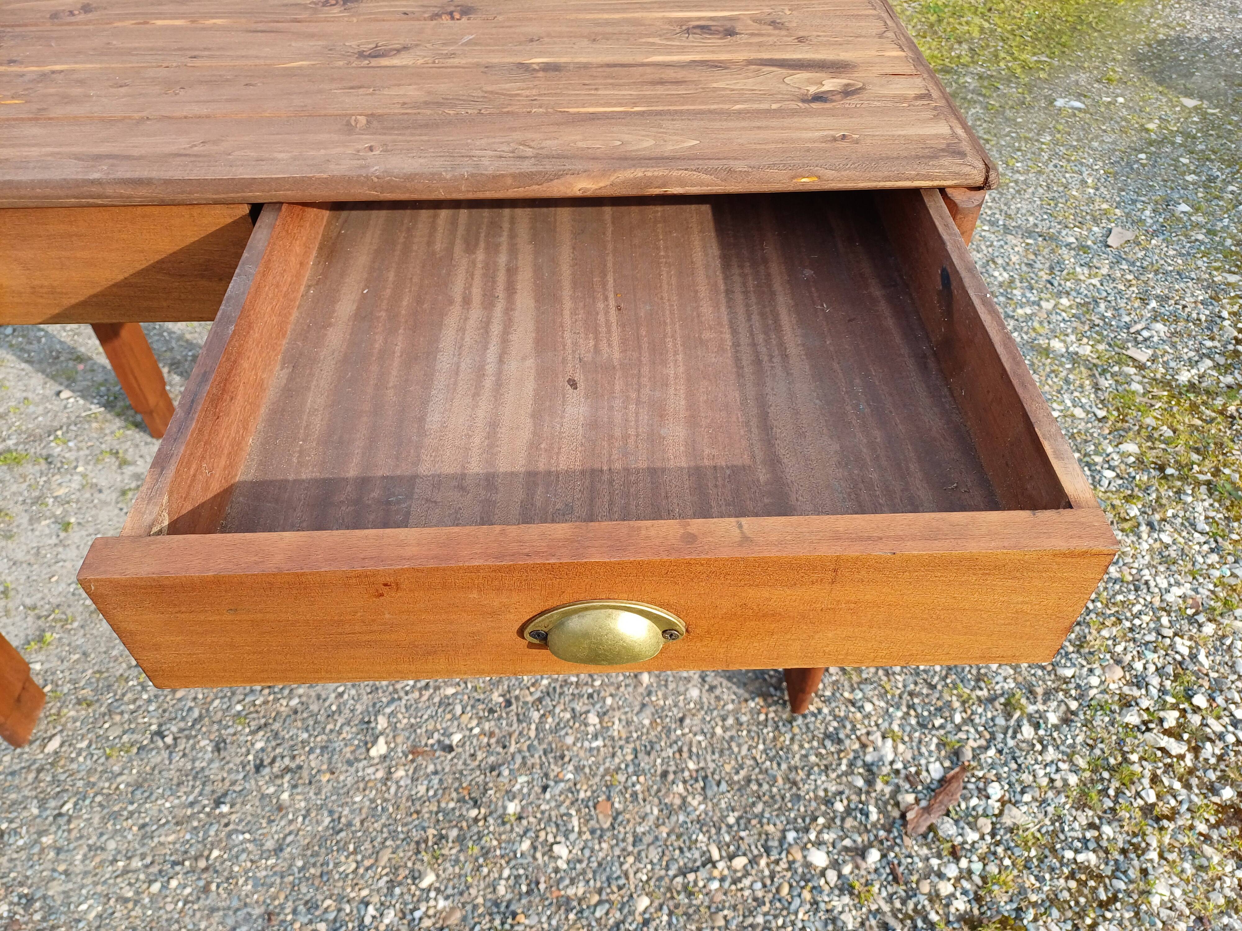 Art deco mahogany and pine table