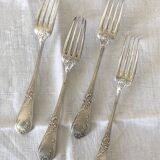 Set of 4 silver-plated forks