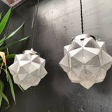 Paire de suspensions art déco en verre