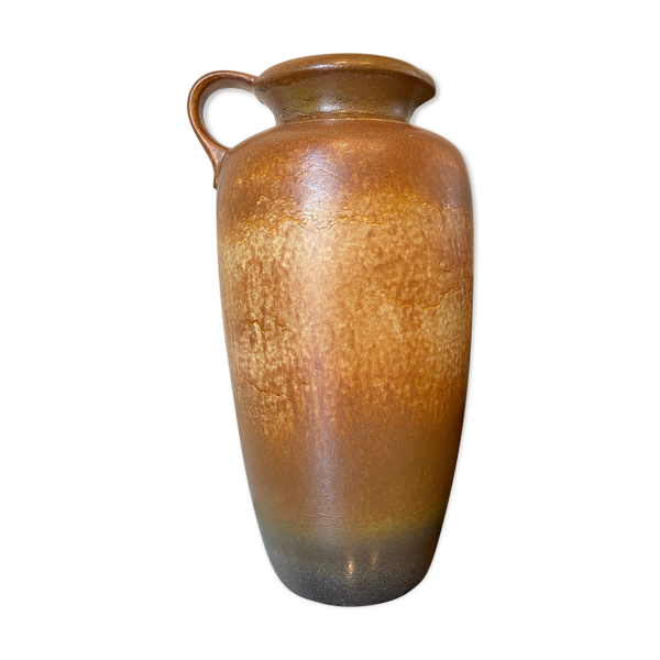 Vase en céramique émaillée marron w. germany
