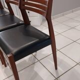 Suite of 4 chairs Scandinavian teak vintage 1970s