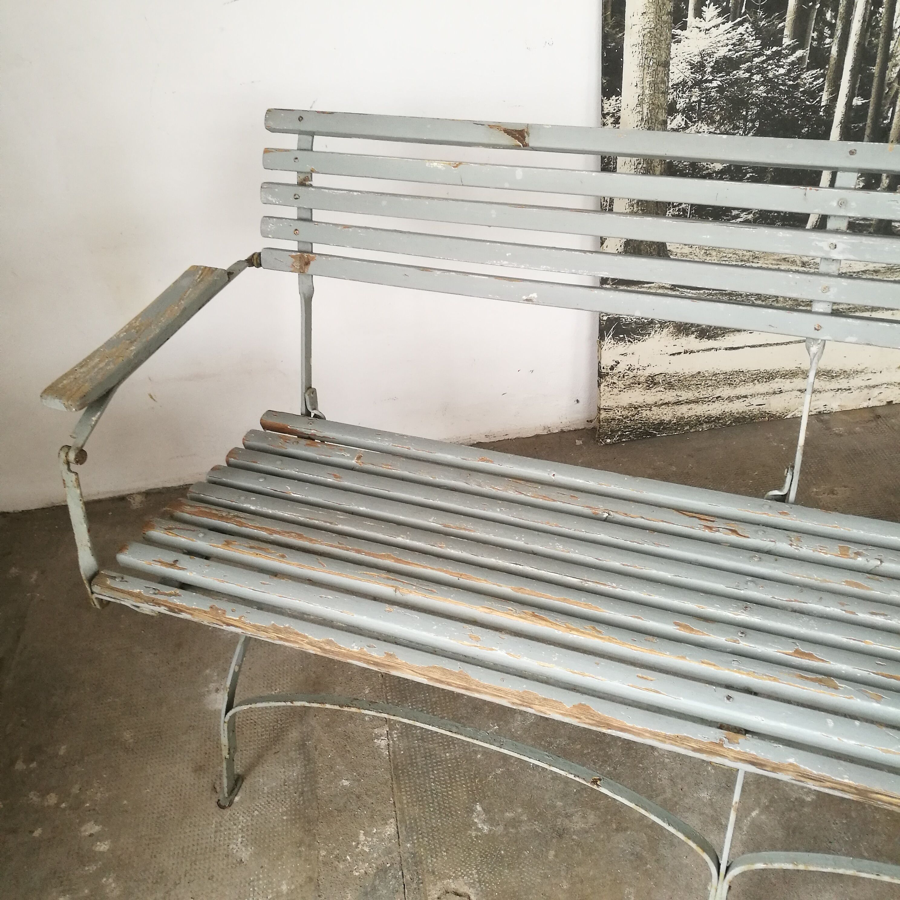 Banc de jardin ancien  à lattes