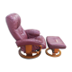 Old armchair on vintage leather foot + foot rest