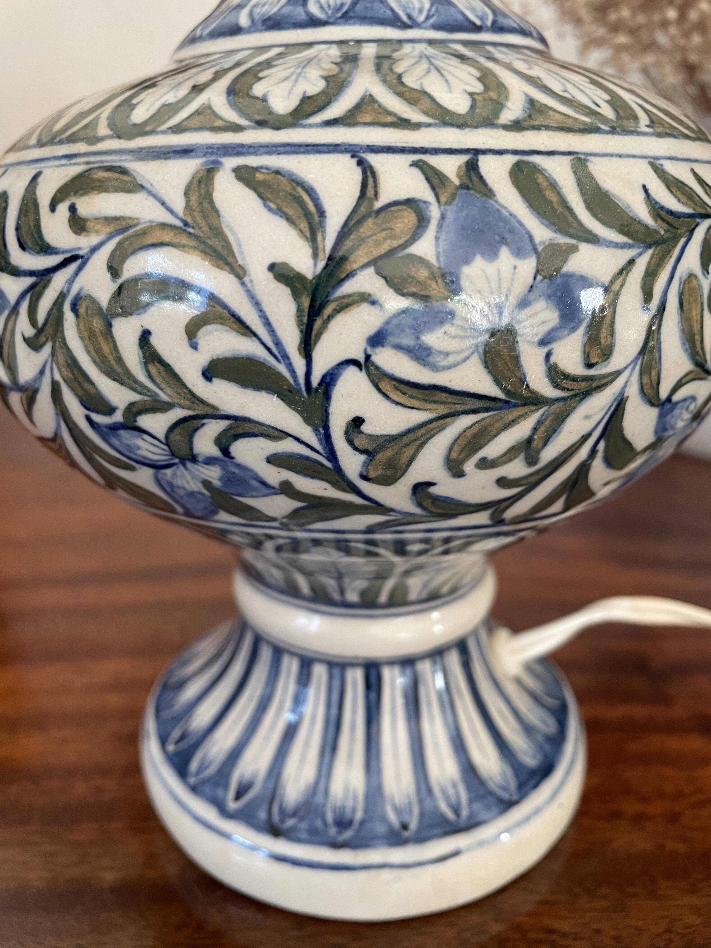 Old Hand-painted ceramic lamp