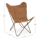 Leather butterfly armchair