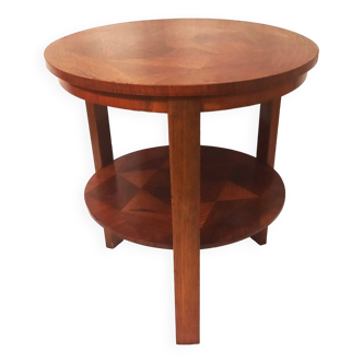 Art deco two-tier side table with marquetry