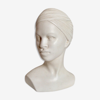 Plaster bust of woman