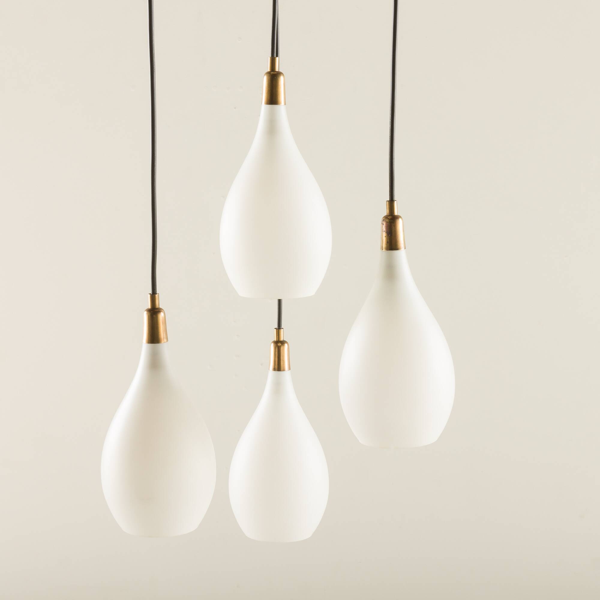 Italian vintage chandelier in opaline glass,  mid century modern 1970s