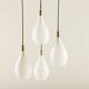 Italian vintage chandelier in opaline glass,  mid century modern 1970s