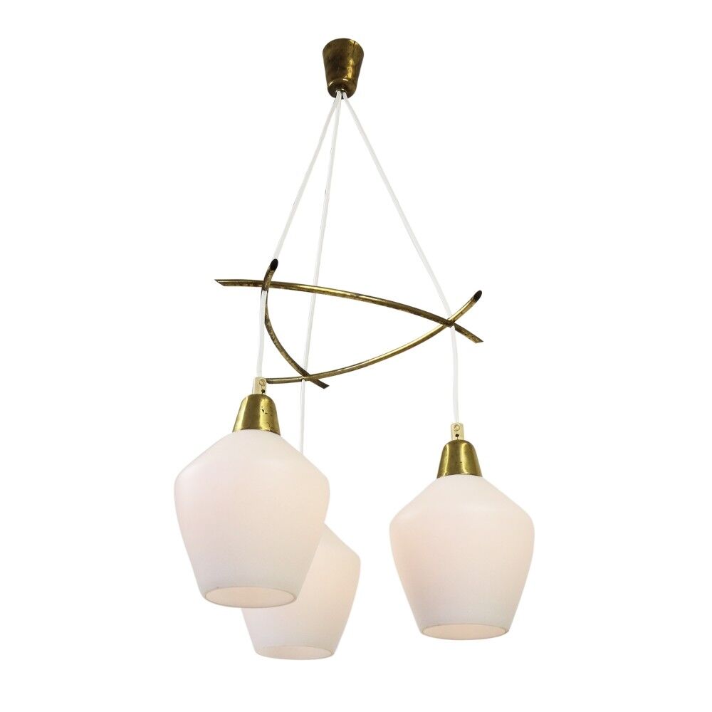 Scandinavian glass hanging lamp, 1960