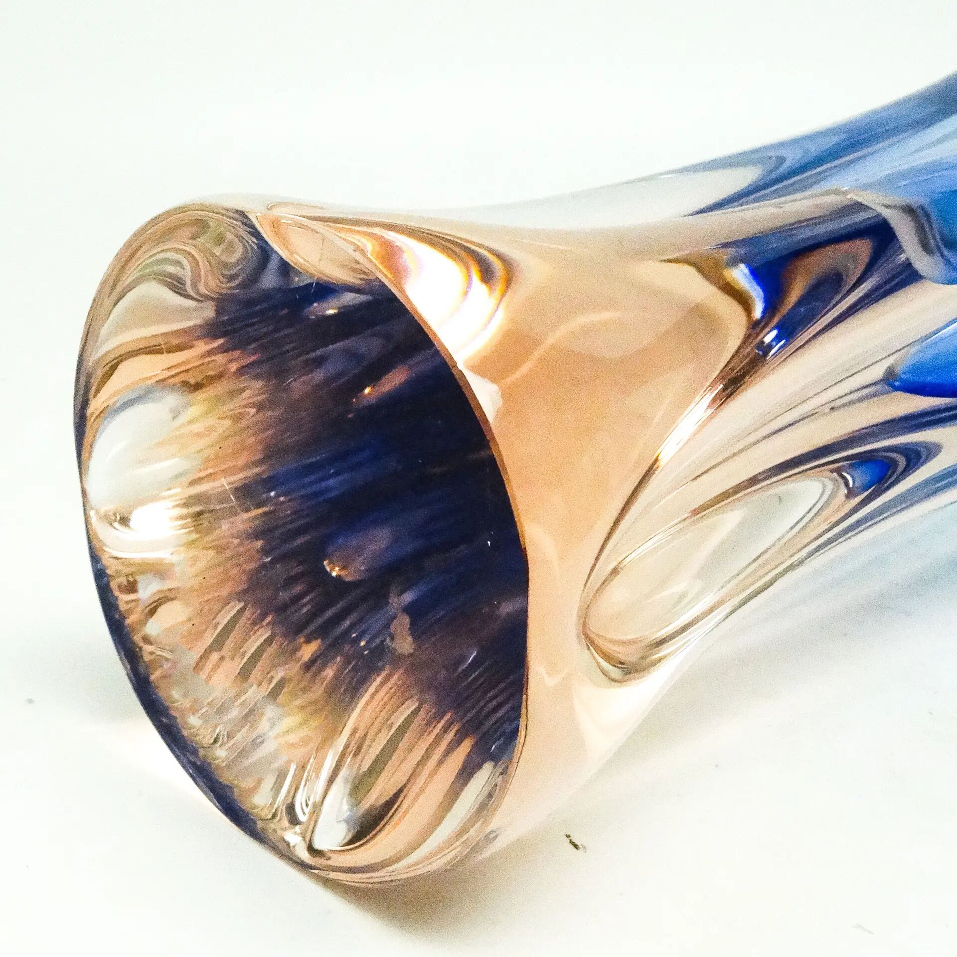 Vase, mid-century modern, glass, designed by J. Hospodka, Czechoslovakia, 1960s