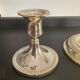 Series of 3 vintage candle holders in silver metal 70s