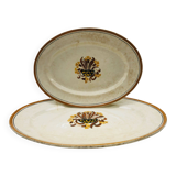 Lot de 2 plats ovale, Creil et Montereau – Modèle œillet.