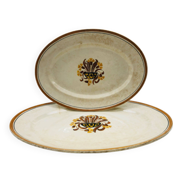 Lot de 2 plats ovale, Creil et Montereau – Modèle œillet.