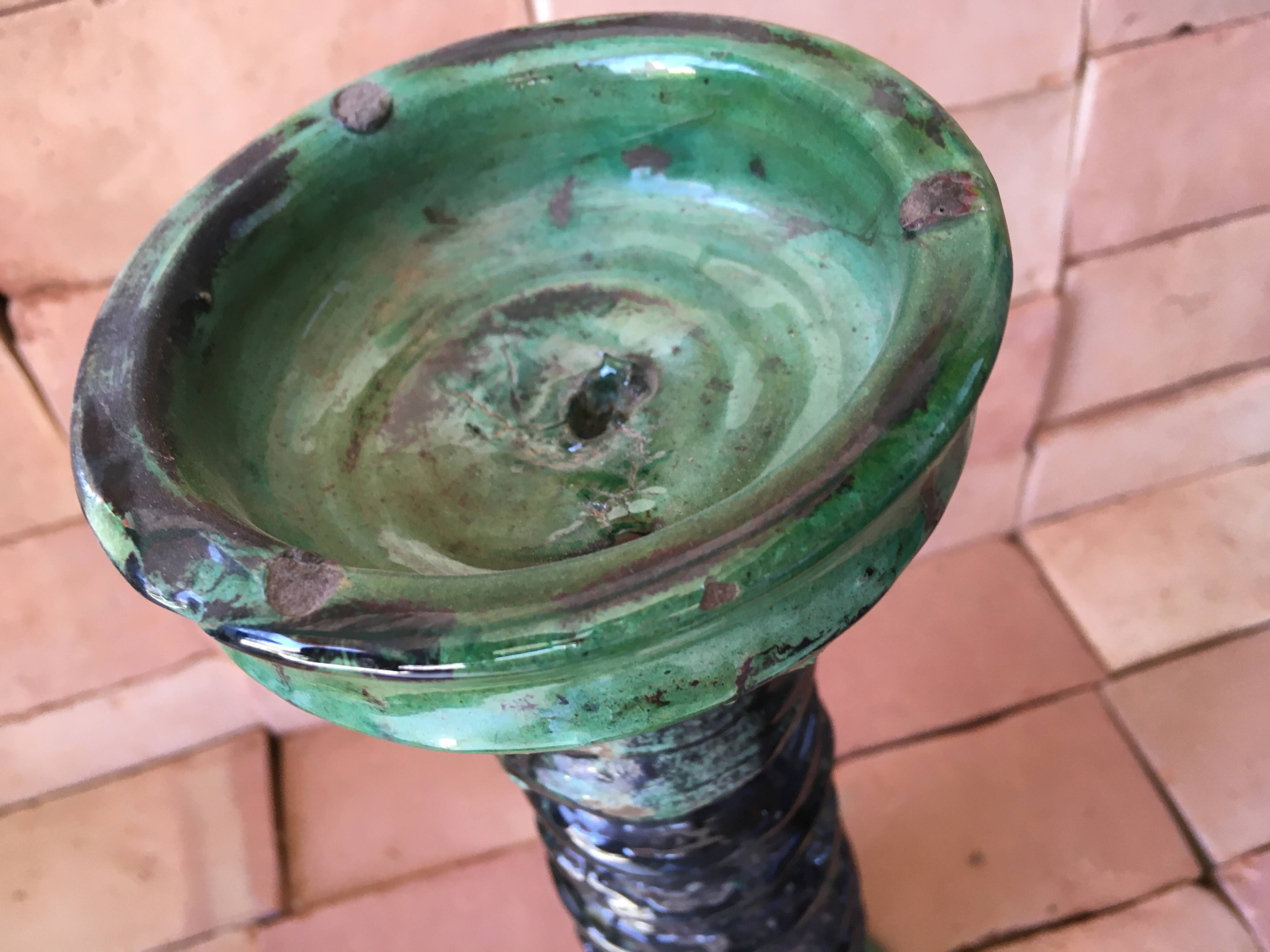 Tamegroute pottery candle holder