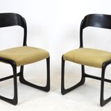 Pair of Baumann sleigh chairs with original seats
