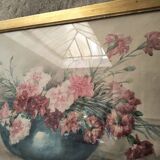 Watercolour signed MARTHE ROBLOT in a gold leaf frame