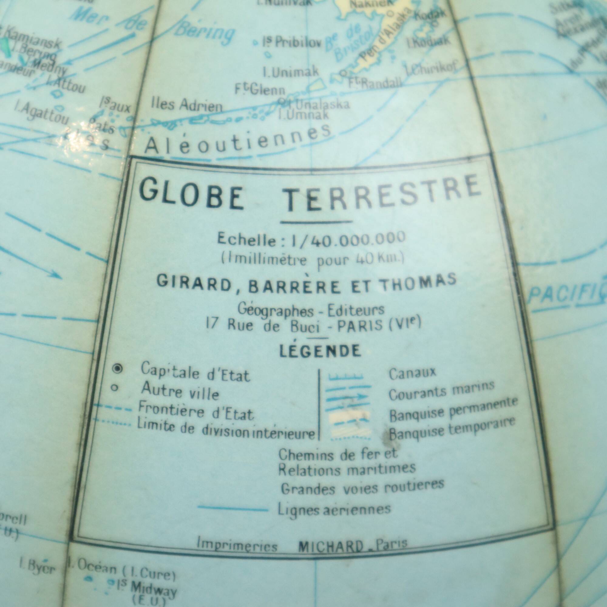 Vintage Globe 1950s Girard Barrère et Thomas