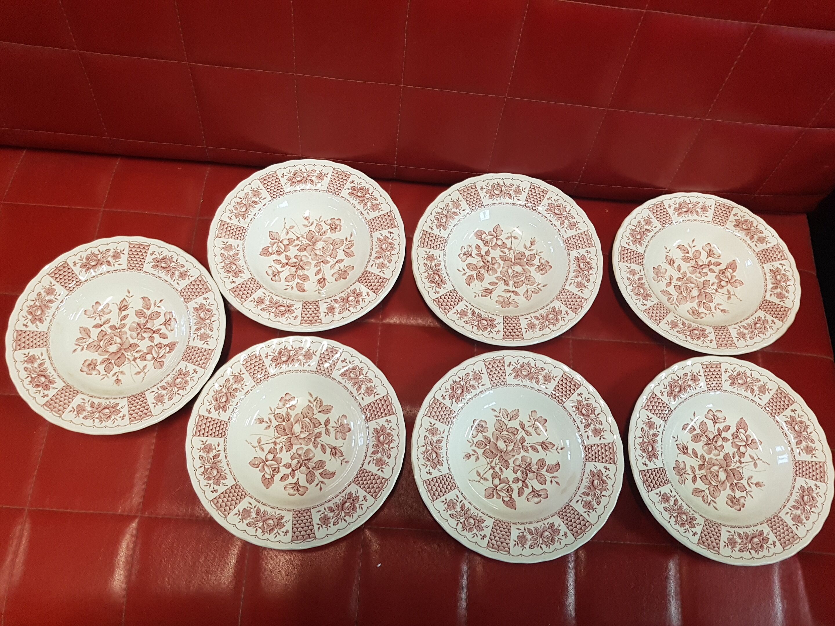 Pink English China plates