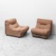 Paire de fauteuils Rezia par Emilio Guarnacci pour 1P, modernisme vintage des années 1970.