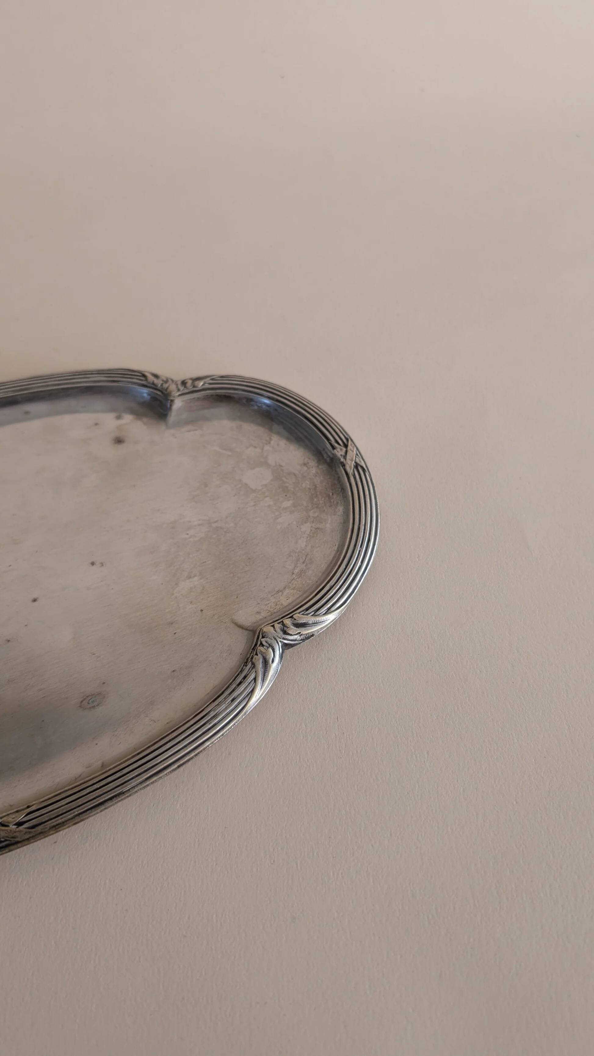Small silver-plated metal dish