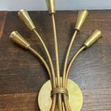 Five-branch wall sconce in brass, 1950s.