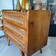 Old vintage wooden and rattan chest of drawers