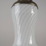 Lampe de table italienne en verre de Murano à double éclairage et laiton, années 1960
