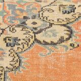 6x9 Vintage Pale Orange Oushak Handmade Vintage Rug, 176x260 Cm