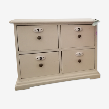 Furniture with numbered drawers