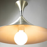Scandinavian suspension lamp in brushed aluminum