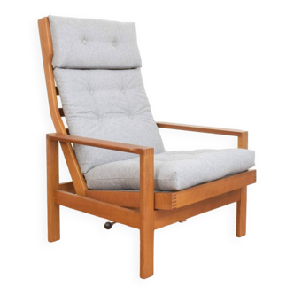 Mid-Century Danish Oak Armchair by Leif Alring for Madsen & Schubell, 1960s.