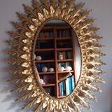 Vintage golden sun mirror