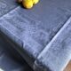 Nappe ancienne lin et coton teinté bleu nattier