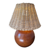 Lampe boule en bois