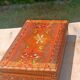 Bulgarian wooden cigarette box, pyrographed and hand-painted.