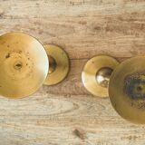 Paire de candélabres en laiton brossé