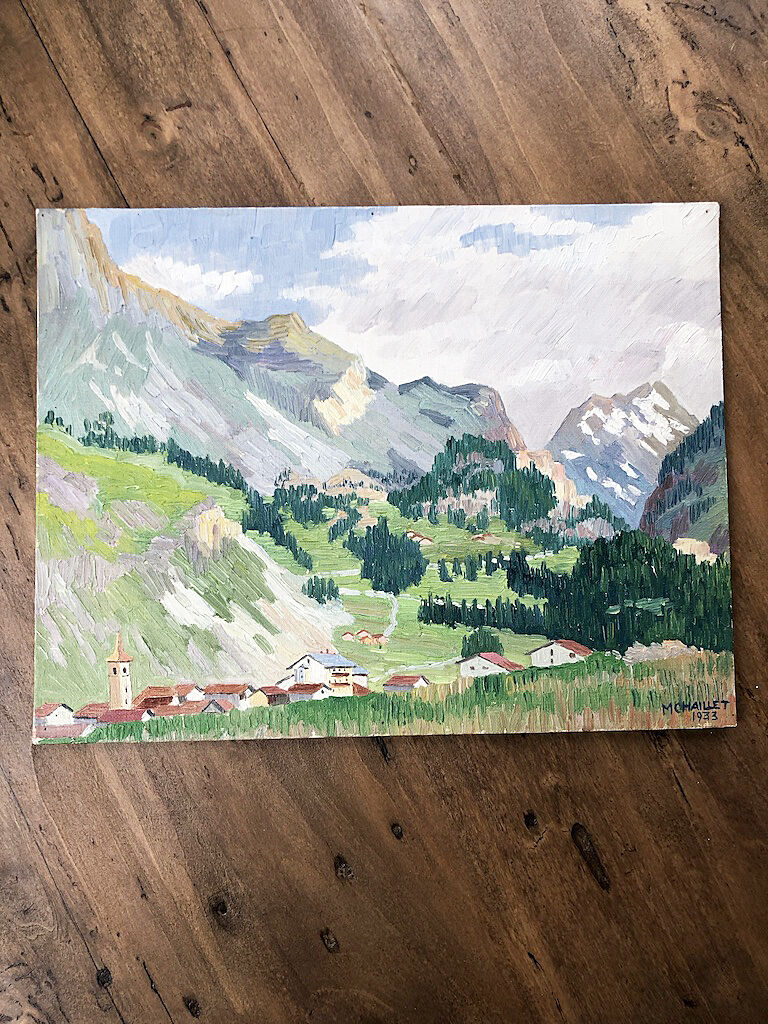 Oil painting landscape mountain 1933