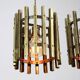 Vintage Italian Brass Cage Pendant Lamp, 70s