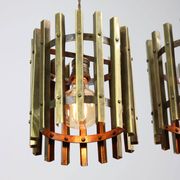 Lampe à suspension vintage en laiton italien, années 70