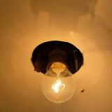 Black enamel Bauhaus factory lamp from Industria Rotterdam