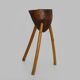 Antique oak tripod butcher's block, stand, stool. 1950s