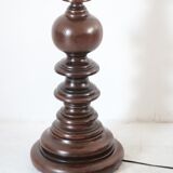 Turned wooden floor lamp