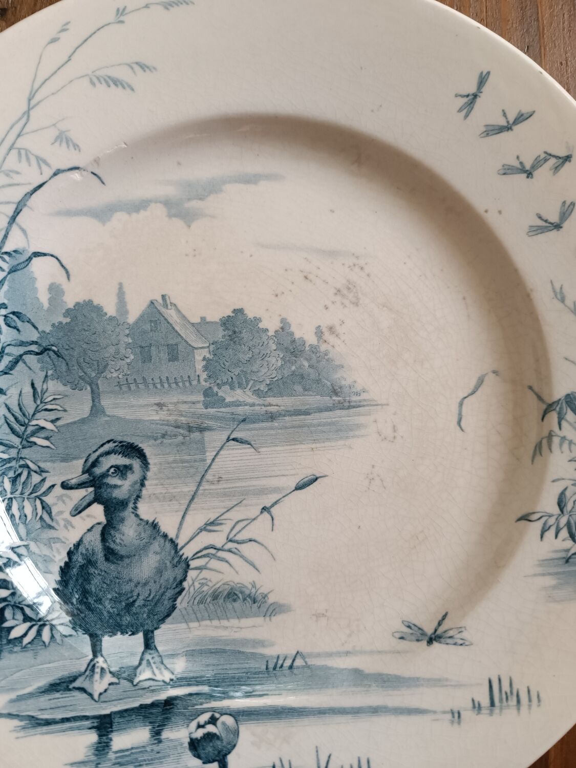 4 plates iron earth Gien model Ducks