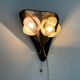 Simple plexiglass and brass wall light, Flower Design, mid-century by Geru, 1960s, Germany.