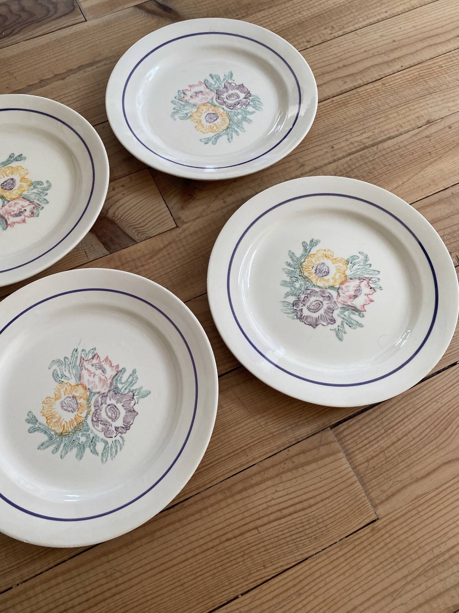 4 antique flat plates from ADP manufacture