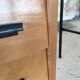 Desk with drawers and tubular metal feet