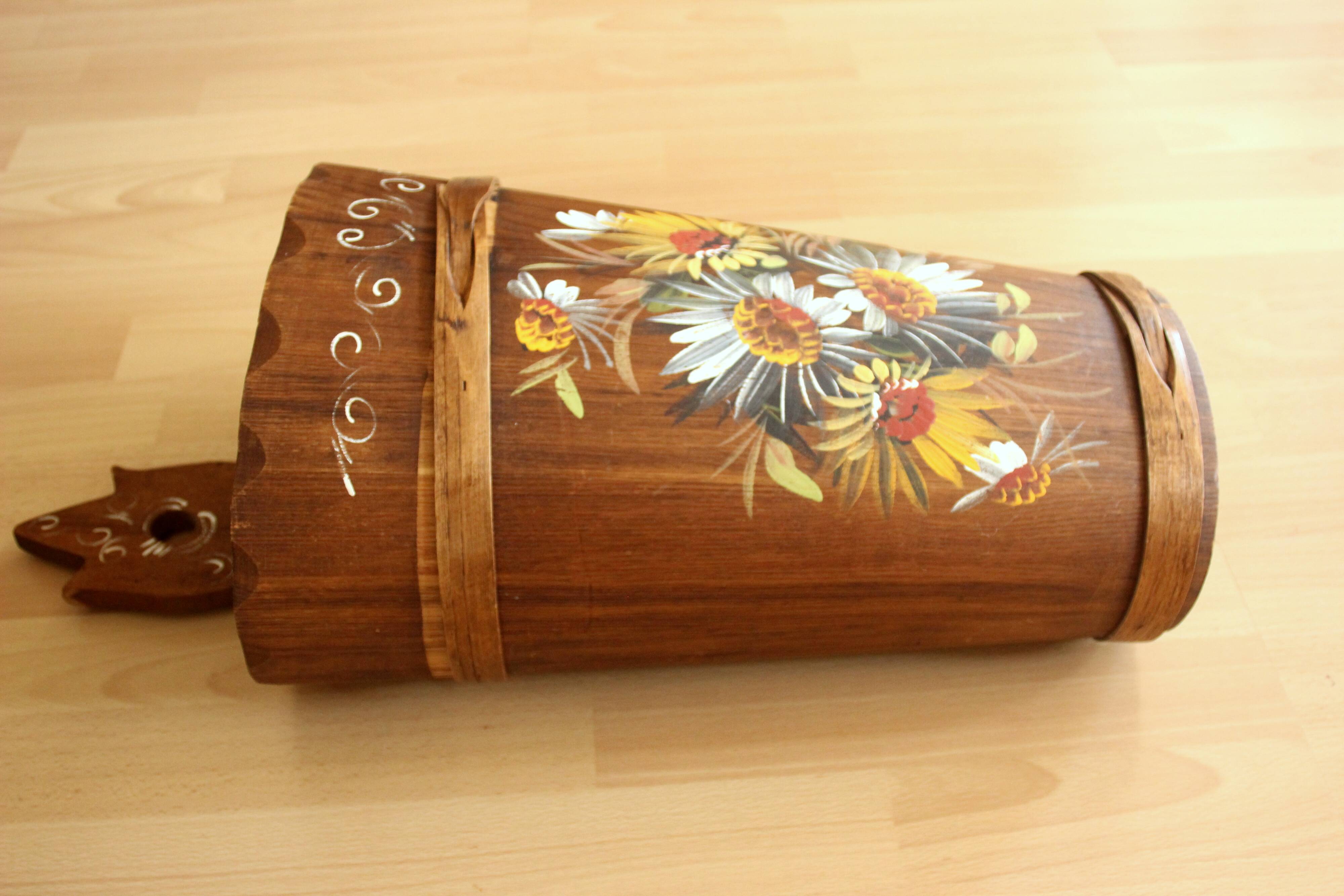 Handmade handpainted wooden umbrella stand - Vintage