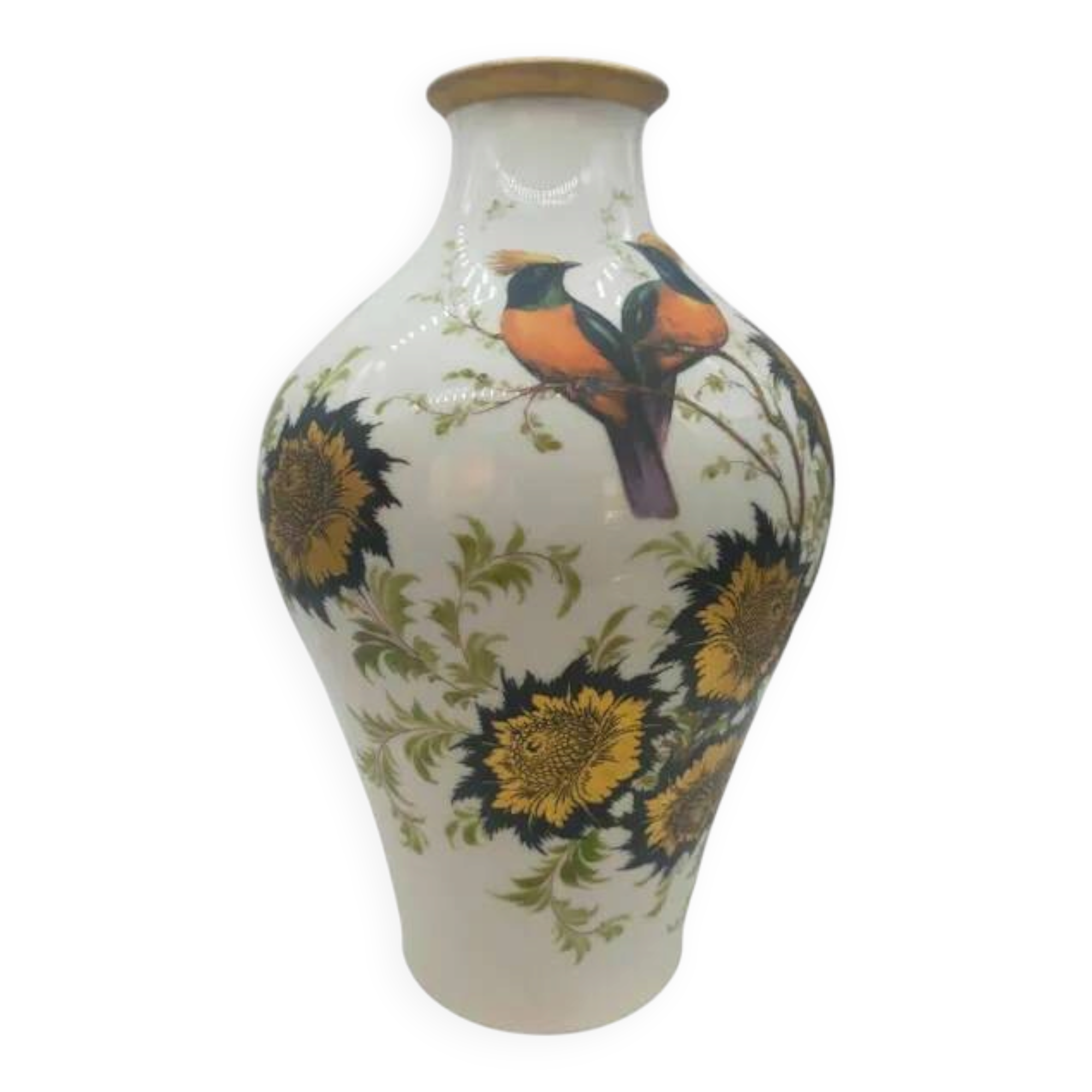 Decorated ceramic vase signed Pecchioli 1950s