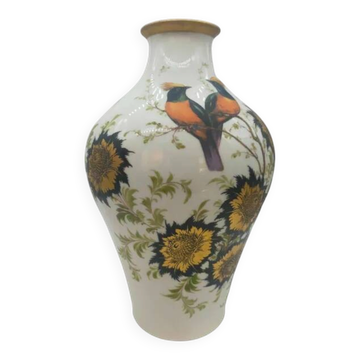 Decorated ceramic vase signed Pecchioli 1950s